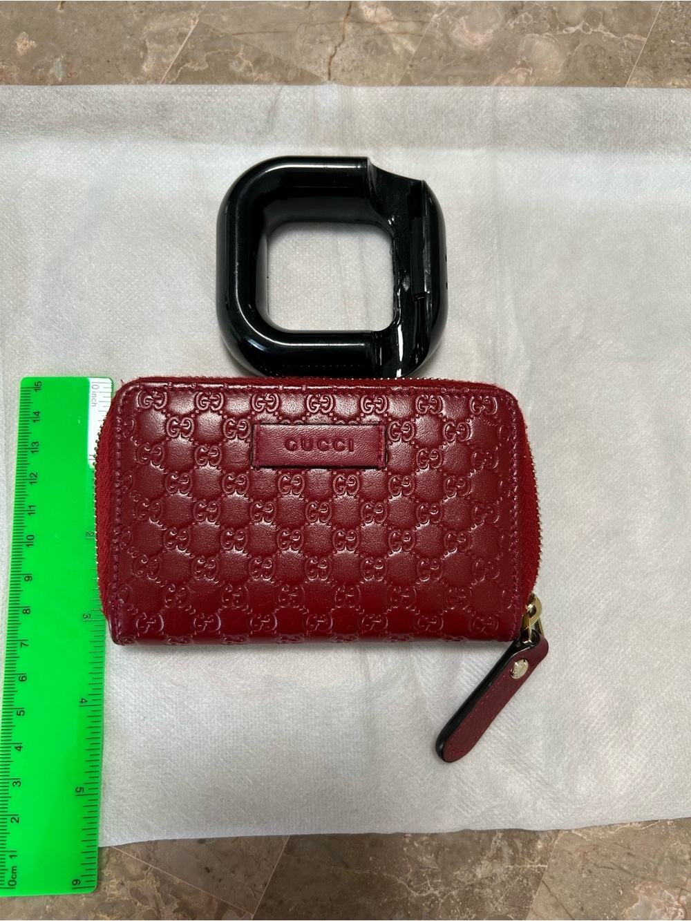Gucci Embossed GG Leather Wallet in Rich Red - Picture 8 of 11